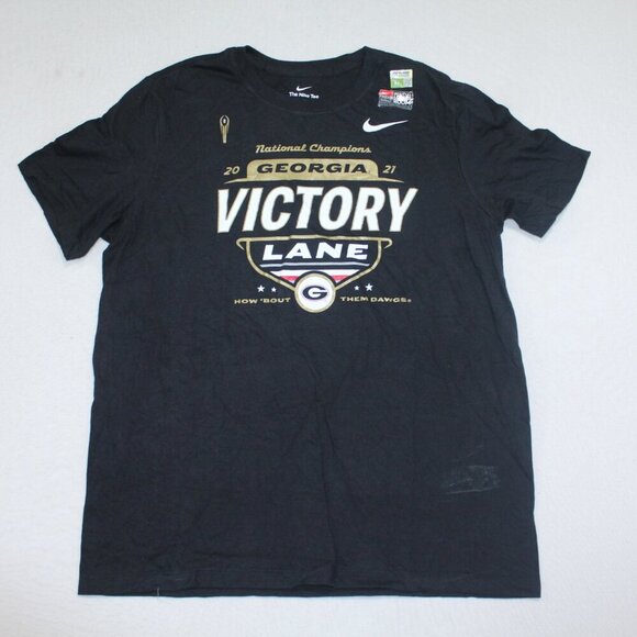 The Nike Tee Men Black Georgia Bull Dogs Tee Shirt Short Sleeve Size Large - Picture 1 of 10